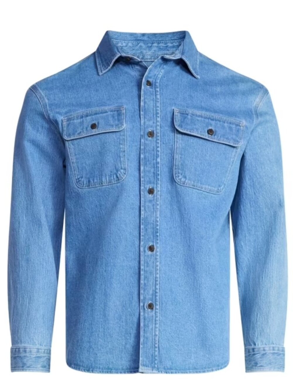 Free Assembly Men's Heavyweight Denim Overshirt with Long Sleeves